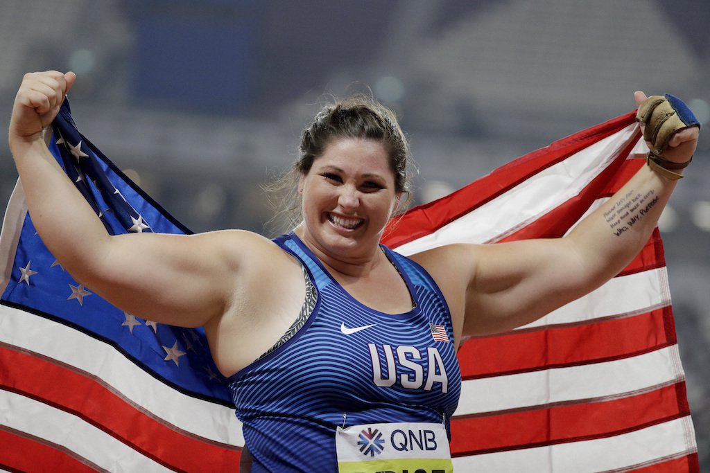 Deanna price with usa flag