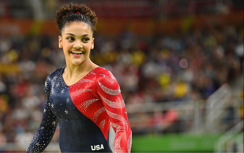 Laurie Hernandez smile in playing