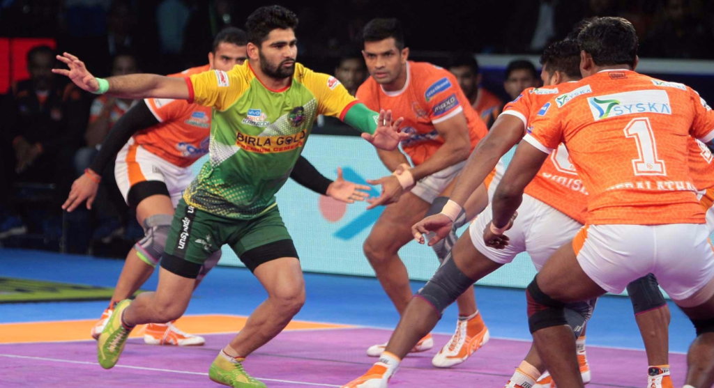 Pardeep Narwal playing kabaddi