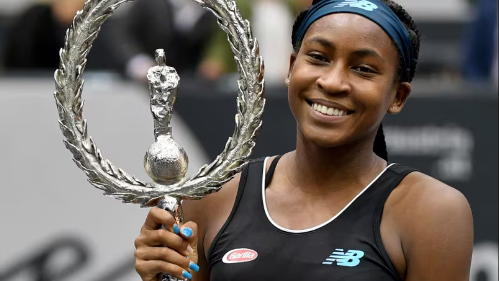 Coco Gauff with Troffy