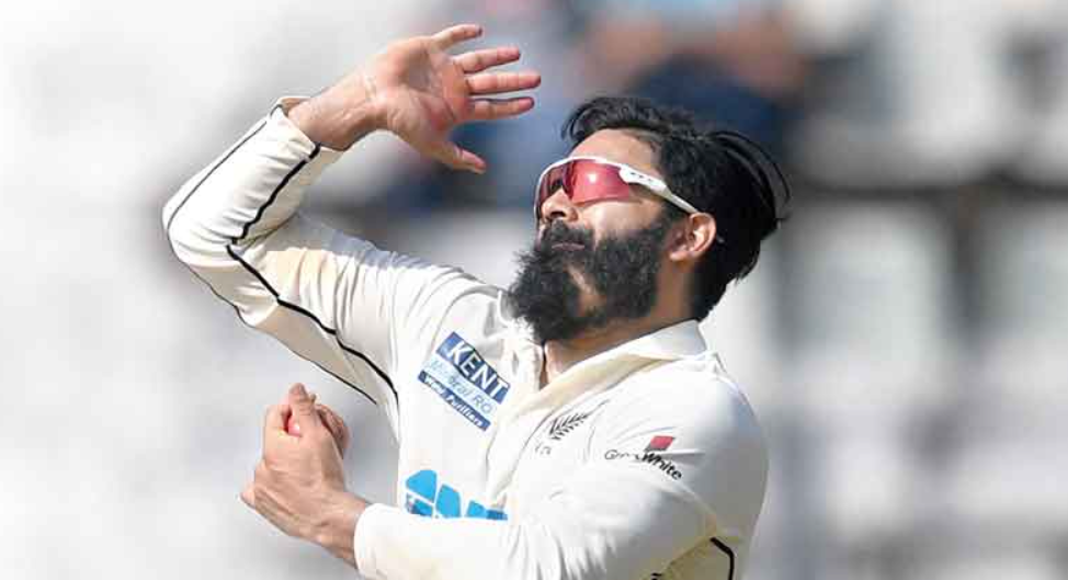 ajaz patel bowling action